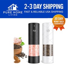 Luxury Electric Salt  Pepper Grinder Set - Rechargeable  Automatic 2-Pack