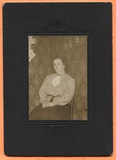 Portrait of a Woman Seated in Chair in Home circa 1900s Old Cabinet Card
