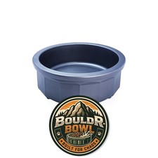 Pet Crock Bowl Thick Durable Plastic Non-Tip Food Water Medium 16oz, Blue