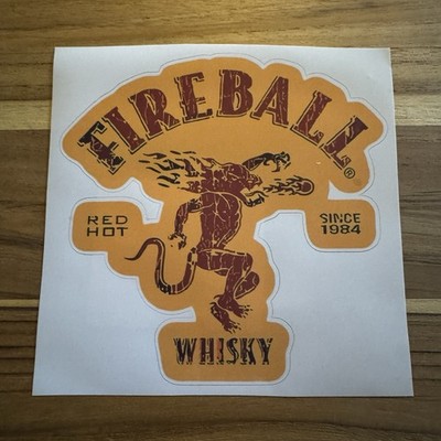 Fireball Whisky 6'' Premium Vinyl Matte Logo Sticker, Cinnamon Whiskey
