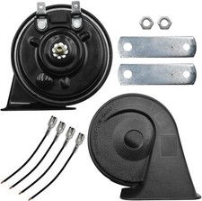 12V Super Loud High Low Tone Electric Waterproof Horn Kit, Loud Dual-Tone Snail