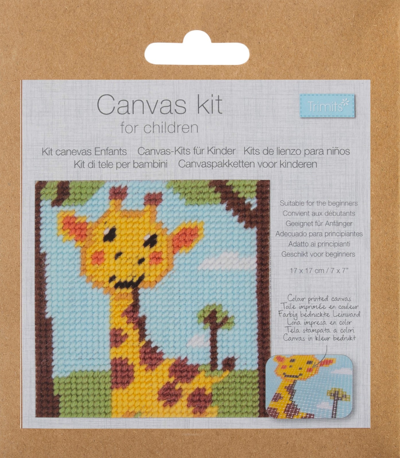 Trimits Beginners Children's Easy Tapestry Kit Giraffe 17cm x 17cm New