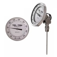 Tel-Tru Aa575r-2464 Analog Dial Thermometer, Stem 24" L