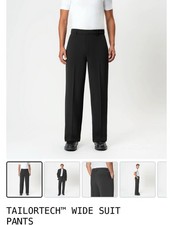 NOTHINGS SOMETHING TAILORTECH  WIDE SUIT PANTS Size Small Inseam 30 Black NWT