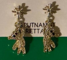 Cubic Zirconia Little Bear Eight-pointed Star Stud Dangle Earrings