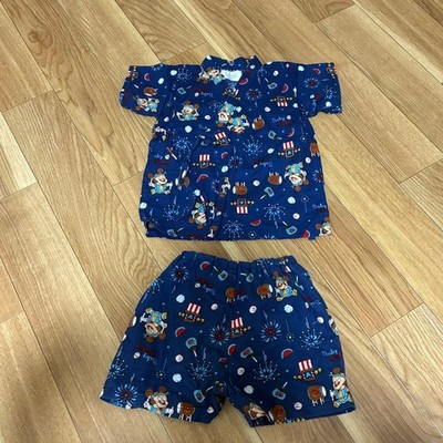 Disney Mickey Baby Jinbei Top & Bottom Set Navy Fireworks Taiko Uchiwa