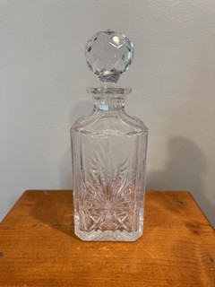 Vintage Square Crystal Liquor Decanter with Stopper