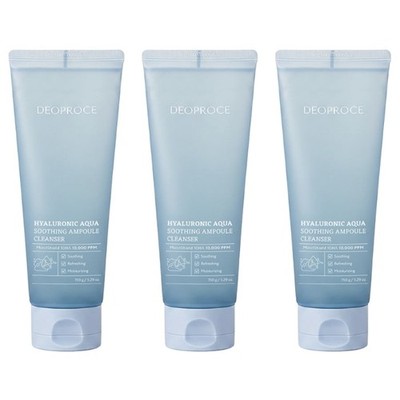 Deoproce Hyaluronic Aqua Soothing Ampoule Cleanser 150g*3Pcs / FREE SHIPPING