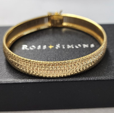 Ross Simons Italian 18kt Gold Over Sterling Silver Omega Bracelet 7''