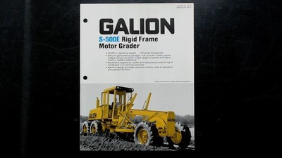 Galion S-500E Motor Grader Brochure Vintage Agricultural Equipment