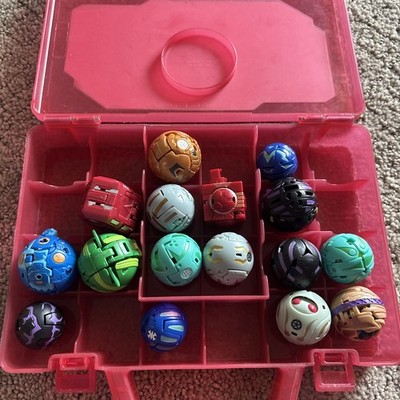 Bakugan Large Lot Of 16 Brawlers & Carrying Case All Great Condition & Vintage