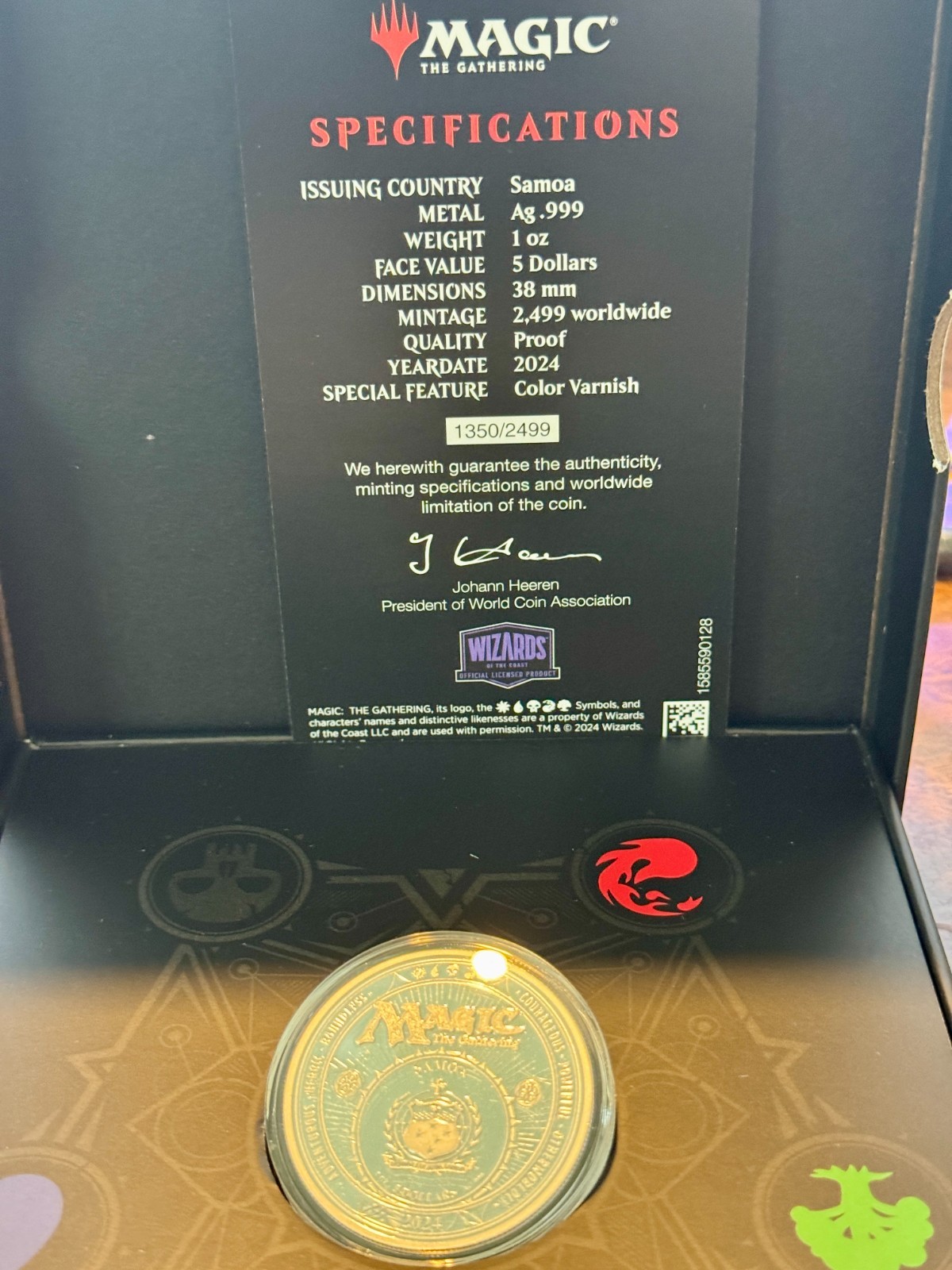 2024 Samoa Magic The Gathering Black Lotus Beta 1oz Silver Coin NIB view 8