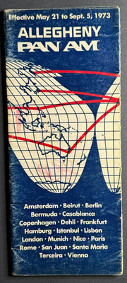 Allegheny Airlines & PAN AM Timetable Effective May 21, 1973