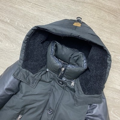 Mackage Cynthia Down Parka Jacket Women s XS Black Leather Sleeve Designer Warm
