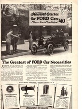 1916 Ford Model T Touring Original Ad From Colliers - Stewart Starter And Speedo 1916 Ford Model T Touring Original Ad From Colliers - Stewart Starter And Speedo