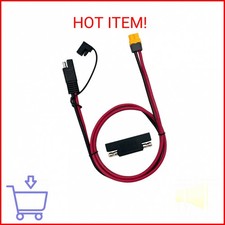SAE to XT60 Connector Cord 12AWG Wire Extension Cable for Solar Generator Portab