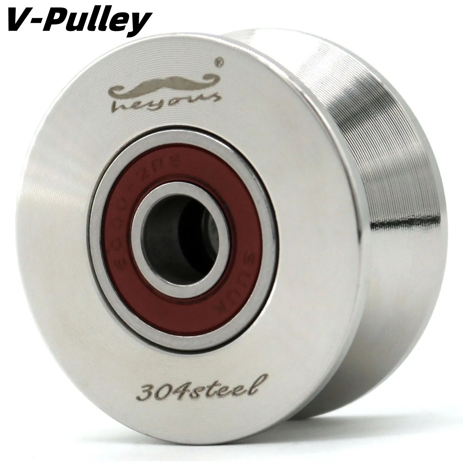 2PC-V Groove Bearing Pulley Wheel 304 Stainless Steel Roller Wheel Pulley Block