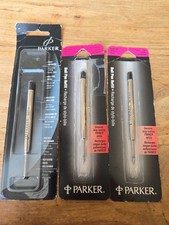 Vintage 1996 Parker Roller Ball Refill Black Ink Med Point Cartridge Stylo-bille
