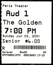 The Golden Bowl Movie Ticket Stub Paris Theater Nyc Uma Thurman Film 6/3/2001