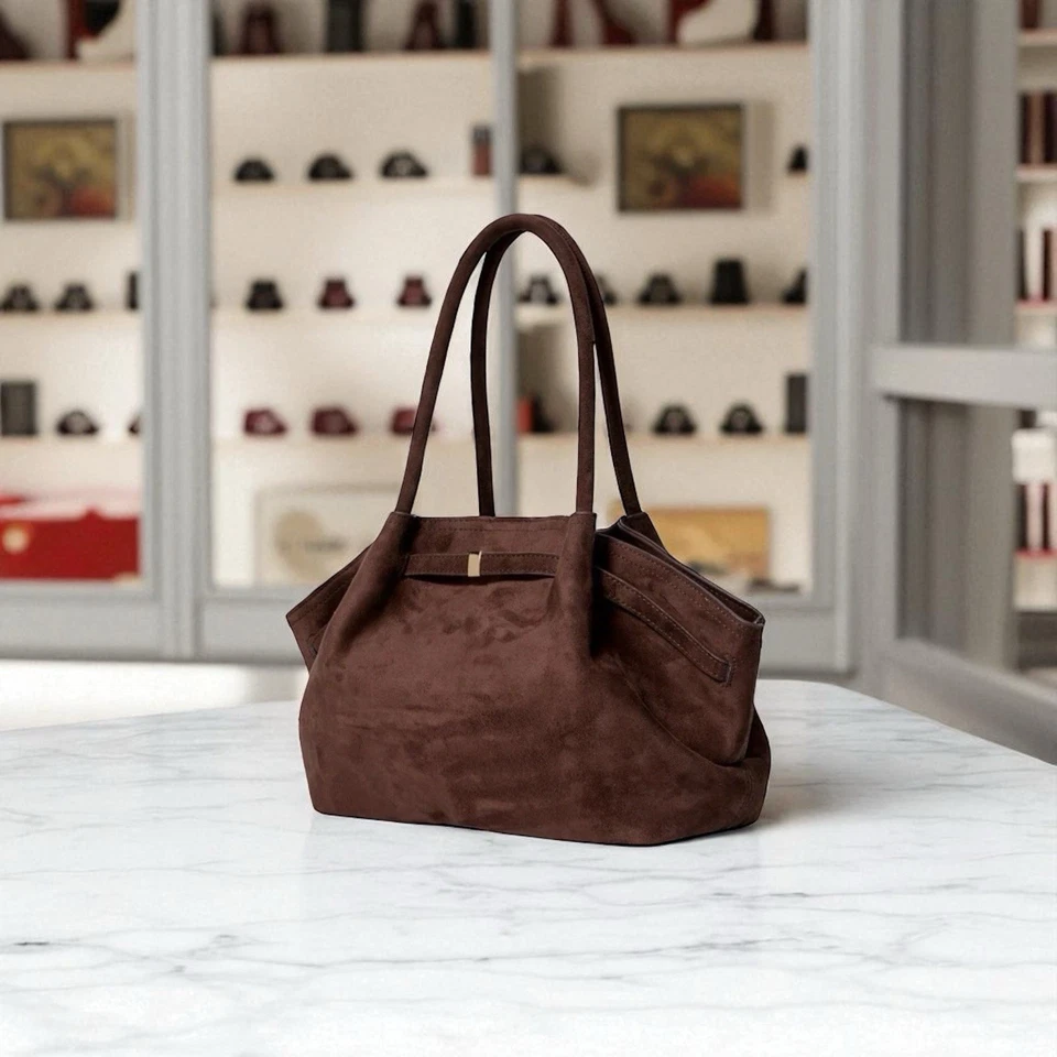 Nuevo Bolso de Hombro de Gamuza Marrón Chocolate Diseñador Lujo Moda Bolso de Mano Otoño Vintage Foto 2 de 4