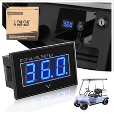 36V 48V Golf Cart Battery Meter, Waterproof Voltage Meter with LED Digital