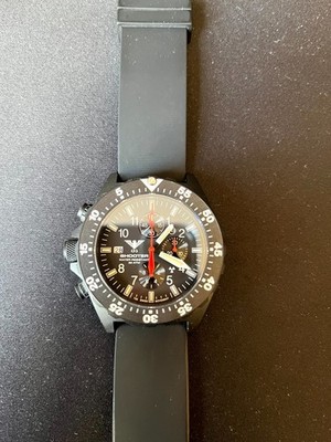KHS Shooter MKII Chronograph Quarz Herren schwarz Full Set Top Zustand +2 Bänder