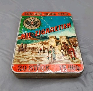 Alte Blechdose Zigarettendose 20 Nil Zigaretten Kais. Kön. Tabak Regie