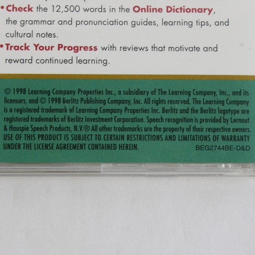 Berlitz CD-ROM German The Fast & Effective Way to All-Around Fluency 1998 - Picture 3 of 4