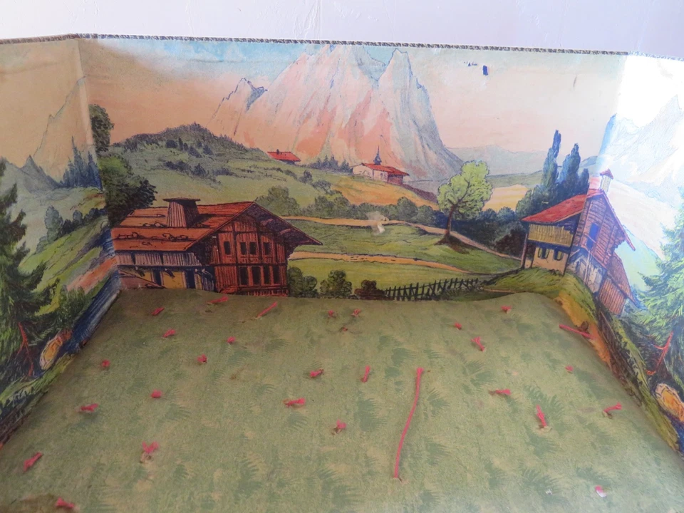 ANCIEN  DIORAMA THEME DE LA FERME AVEC 3 PERSONNAGES ET 6 ANIMAUX BONDUFOUR - Photo 3/4