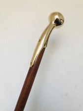 NEW SOLID ANTIQUE SOLID BRASS HANDLE WOODEN WALKING STICK CANE VINTAGE DESIGNER