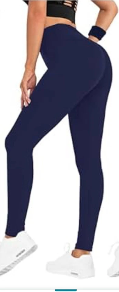 ICEROSE MUJER LEGGING CINTURA ALTA SUAVE VERANO LEGGINGS AZUL MARINO YOGA PANTALÓN Foto 2 de 4