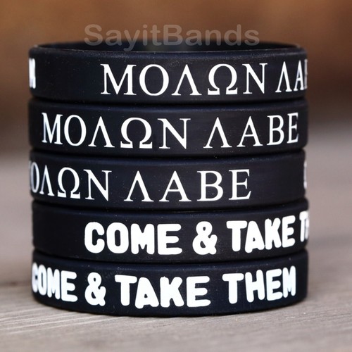 Fifty (50) of Molon Labe Wristbands - Come and Take Them Away Silicone Bracelets - Picture 4 of 4