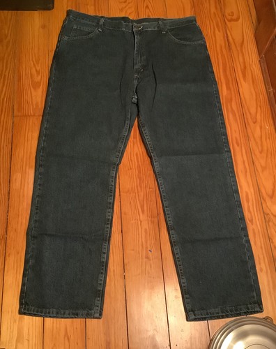 Wrangler 5 Star Men's Jeans Premium Denim Regular Fit Dark Denim 40” X 30” * - Picture 9 of 10