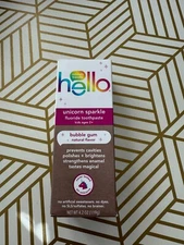 Hello Unicorn Sparkle Fluoride Toothpaste Bubble Gum Flavor 4.2 oz, Exp 6/2026
