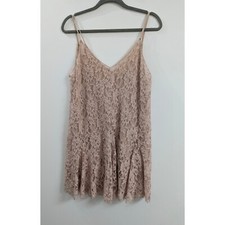 Zara Nude Pink Short Sleeveless Lace Dress Women's Size M