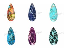 Colgante de lágrima tallada en piedras preciosas de 35 mm para hacer joyas