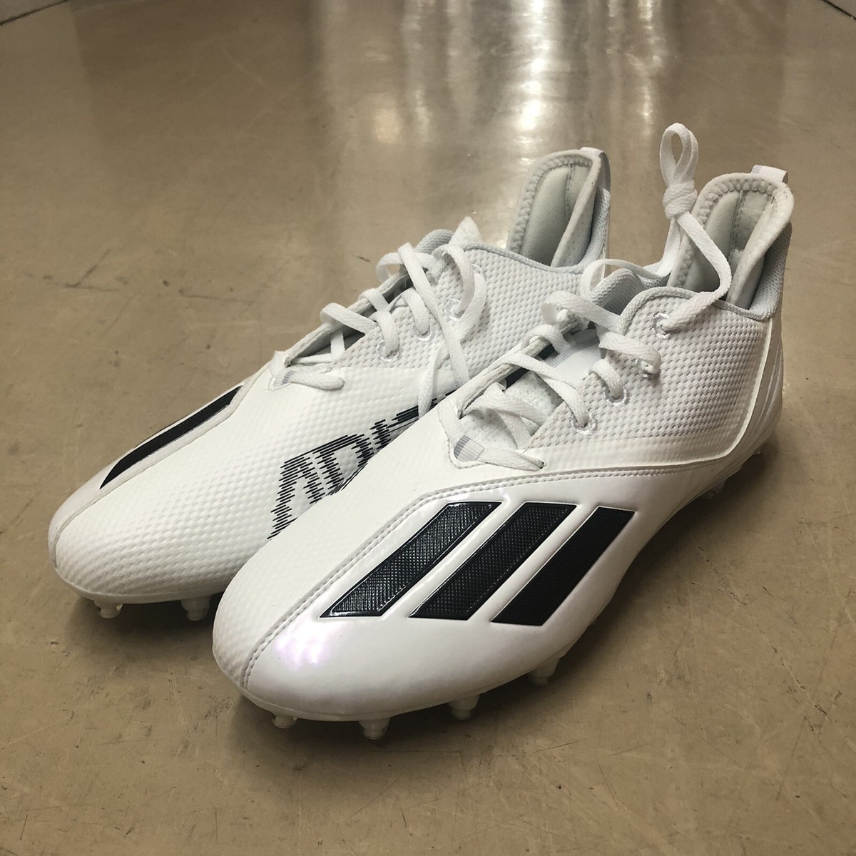 Men\'s Adidas Adizero SM Scorch 2 Football Cleats White Black Size 11 GZ0400 Adidas Adizero Scorch 2 SM Football Cleats White Black Mens  main image 3