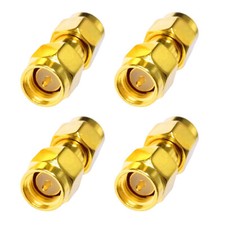 4Pcs Gold Plated SMA Male male pin to SMA Male male pin Joiner Jack Adapter