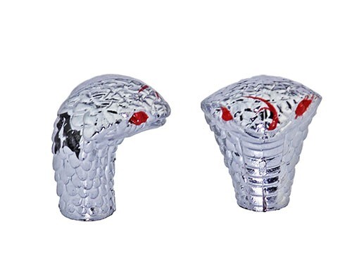 Cobra Valve Style Caps In Chrome For Schrader Valve.