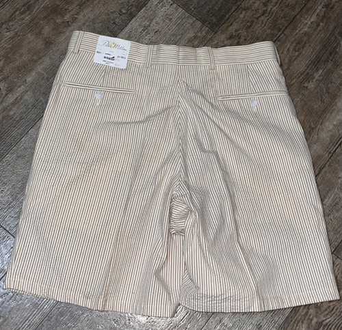 Vtg Peter Millar Men Golf Shorts Classic Pleated Seersucker Men’s 34 Striped NOS - Picture 2 of 11