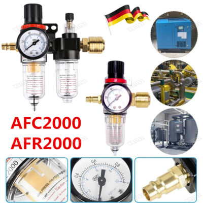 Druckminderer Druckluft Filter Regler Kompressor Wasserabscheider Manometer 1/4''