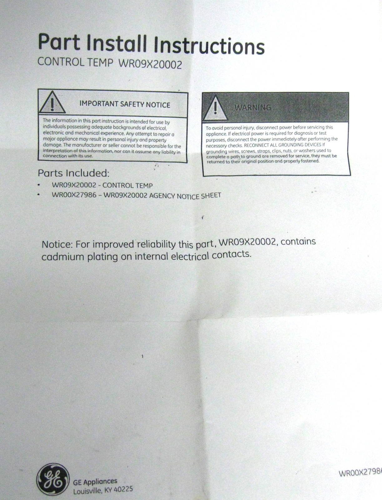 Choice Part WR09X20002CM for GE Refrigerator Temperature Thermostat Cold Control