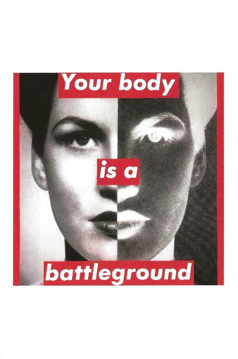 Postcard Barbara Kruger Untitled (Your Body is a Battleground) 1989 MINT Unused