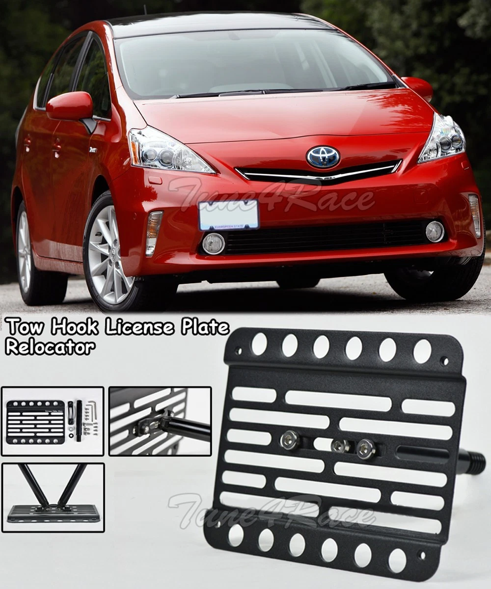 For 10 15 Toyota Prius Front Bumper Tow Hook License Plate Mount