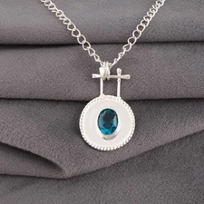 Apatite Gemstone Handmade 925 Sterling Silver Jewelry Pendant Gift For Love