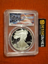 2006 W PROOF SILVER EAGLE PCGS PR70 DCAM PAUL BALAN HAND SIGNED FLAG LABEL