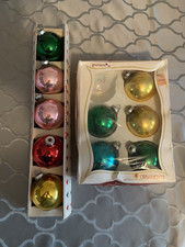 Lot Of 10 Vintage Made in USA Shiny Brite 2โ Glass Christmas Ornaments