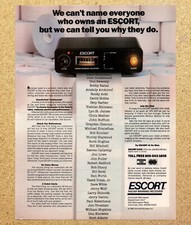 Escort Radar Warning Receiver Detector - Vintage Print Ad Ephemera Art 1986