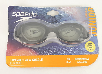 NEW Speedo Kids Junior Seaside Googles Ages 6-14 Black Swimming Pool Summer