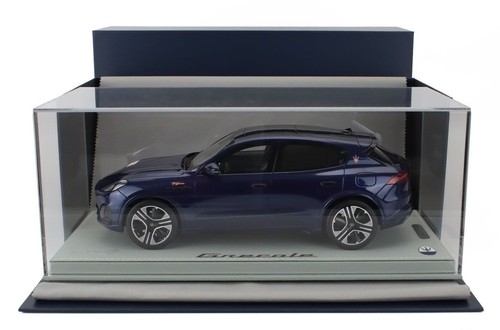 BBR MASERATI GRECALE FOLGORE SUV 2022 BLU INTENSO with Showcase LE20 1/18 New - Picture 3 of 4